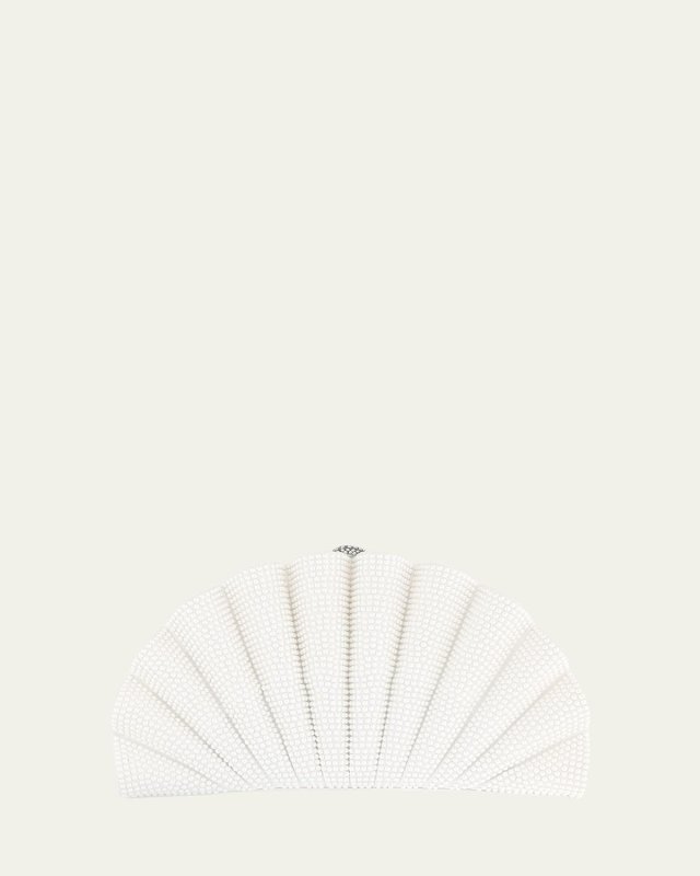 Origami Pearly Embellished Fan Clutch Bag